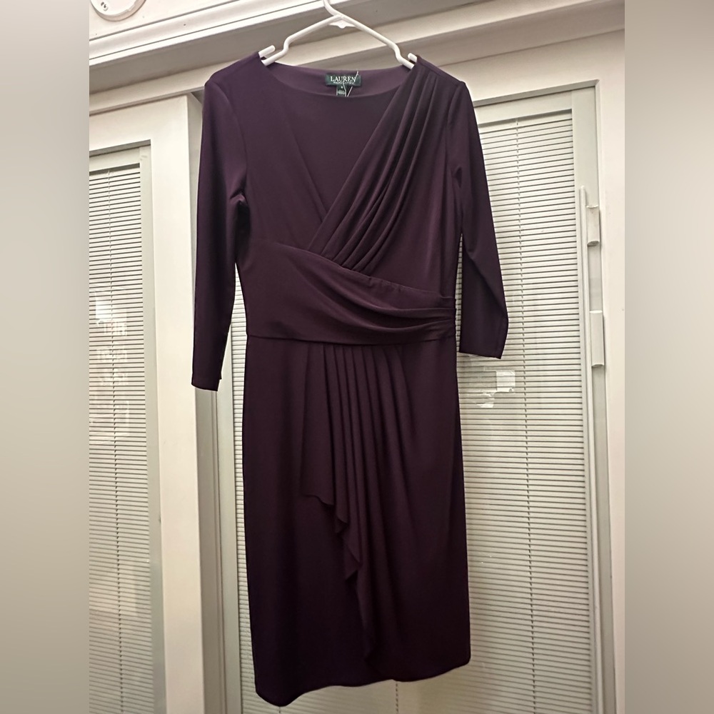 Lauren Ralph Lauren Deep Purple Long Sleeve Dress